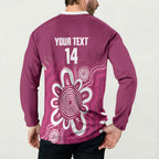 Queensland Oztag Custom Button Sweatshirt QLD Indigenous Art