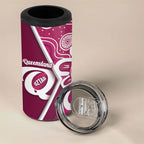 Queensland Oztag Custom 4 in 1 Can Cooler Tumbler QLD Indigenous Art