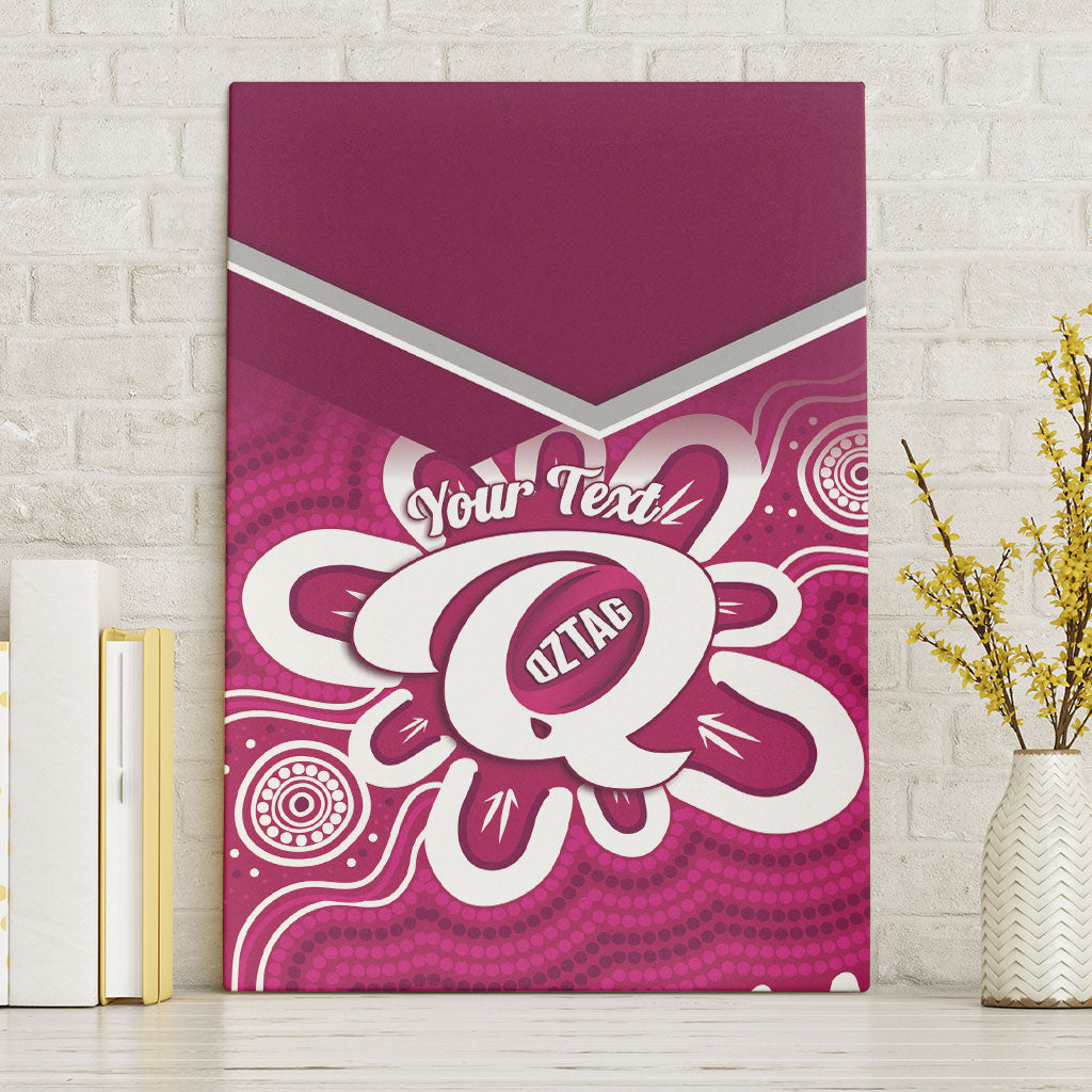 Queensland Oztag Custom Canvas Wall Art QLD Indigenous Art