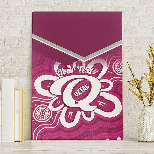 Queensland Oztag Custom Canvas Wall Art QLD Indigenous Art