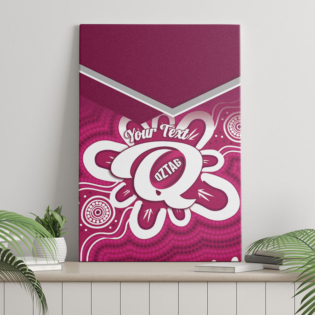Queensland Oztag Custom Canvas Wall Art QLD Indigenous Art