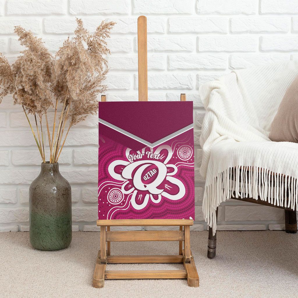 Queensland Oztag Custom Canvas Wall Art QLD Indigenous Art