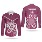 Queensland Oztag Custom Couples Matching Short Sleeve Bodycon Dress and Long Sleeve Button Shirt QLD Indigenous Art