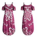 Queensland Oztag Custom Couples Matching Summer Maxi Dress and Long Sleeve Button Shirt QLD Indigenous Art