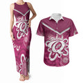 Queensland Oztag Custom Couples Matching Tank Maxi Dress and Hawaiian Shirt QLD Indigenous Art