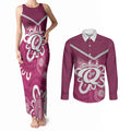 Queensland Oztag Custom Couples Matching Tank Maxi Dress and Long Sleeve Button Shirt QLD Indigenous Art