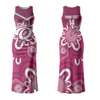 Queensland Oztag Custom Couples Matching Tank Maxi Dress and Long Sleeve Button Shirt QLD Indigenous Art