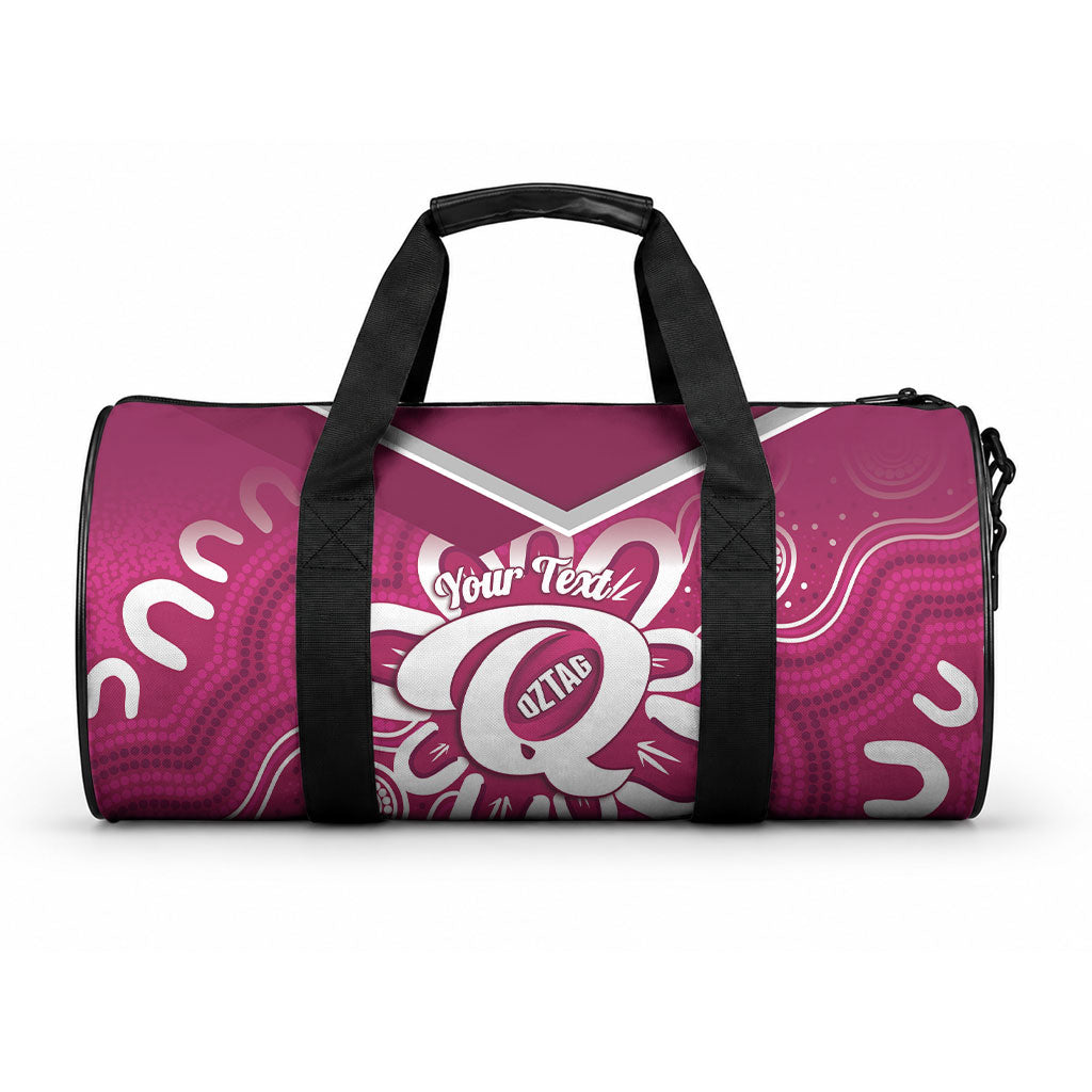 Queensland Oztag Custom Duffle Bag QLD Indigenous Art