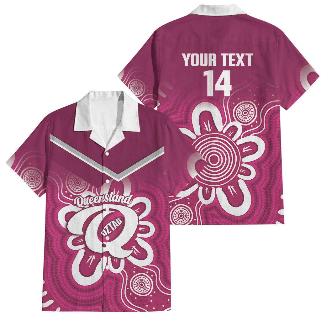 Queensland Oztag Custom Family Matching Summer Maxi Dress and Hawaiian Shirt QLD Indigenous Art