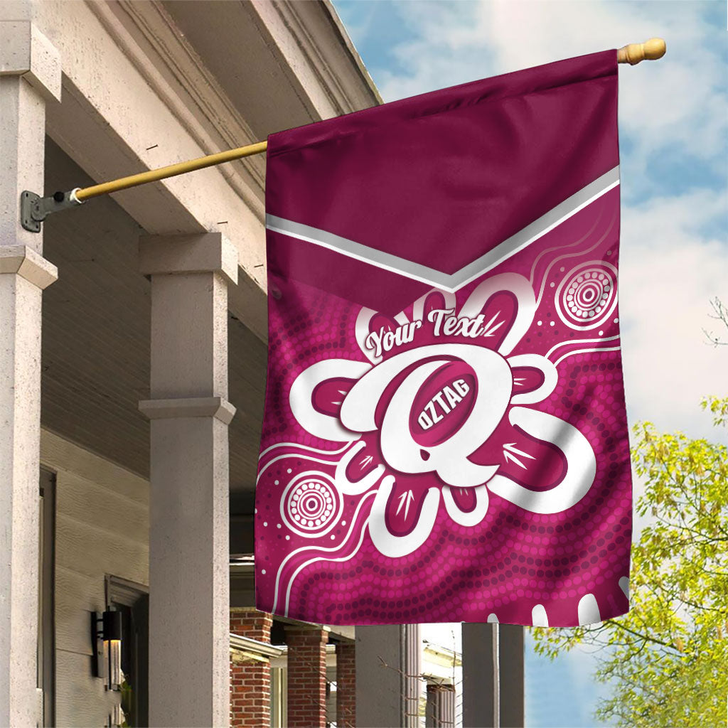 Queensland Oztag Custom Garden Flag QLD Indigenous Art