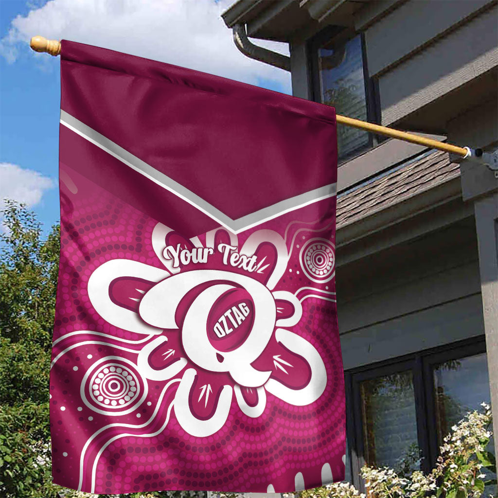 Queensland Oztag Custom Garden Flag QLD Indigenous Art