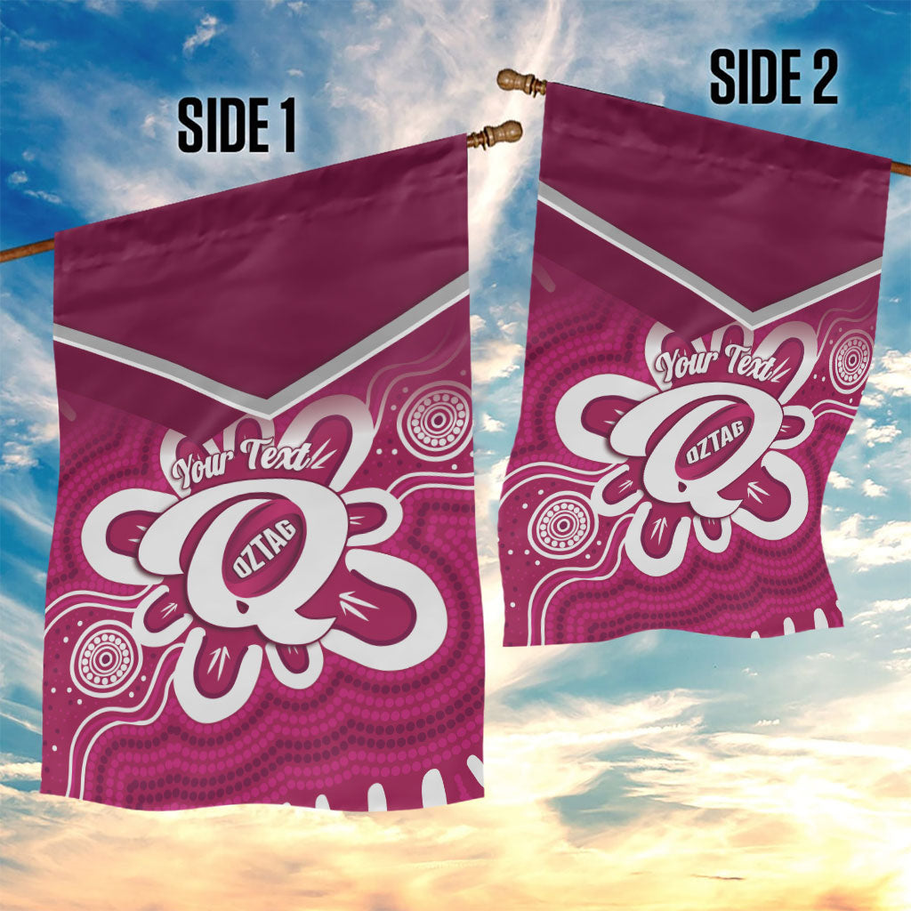 Queensland Oztag Custom Garden Flag QLD Indigenous Art