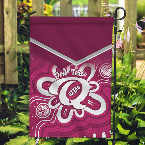 Queensland Oztag Custom Garden Flag QLD Indigenous Art
