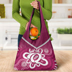Queensland Oztag Custom Grocery Bag QLD Indigenous Art