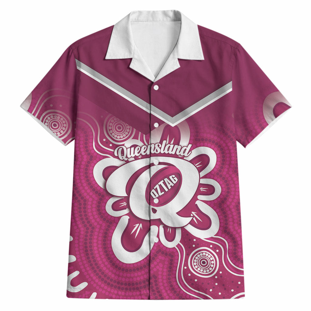 Queensland Oztag Custom Hawaiian Shirt QLD Indigenous Art