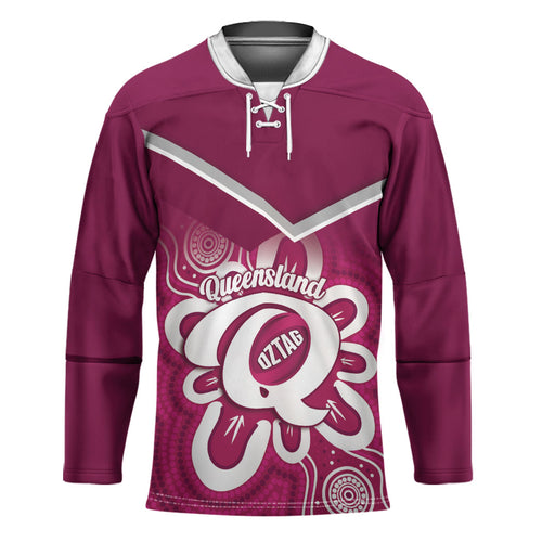 Queensland Oztag Custom Hockey Jersey QLD Indigenous Art