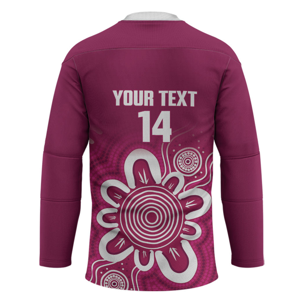 Queensland Oztag Custom Hockey Jersey QLD Indigenous Art