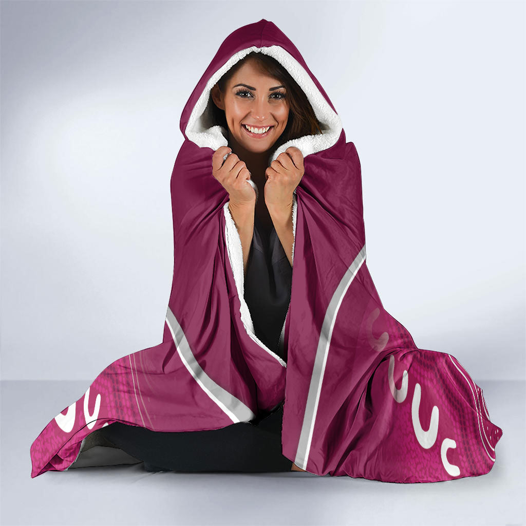 Queensland Oztag Custom Hooded Blanket QLD Indigenous Art