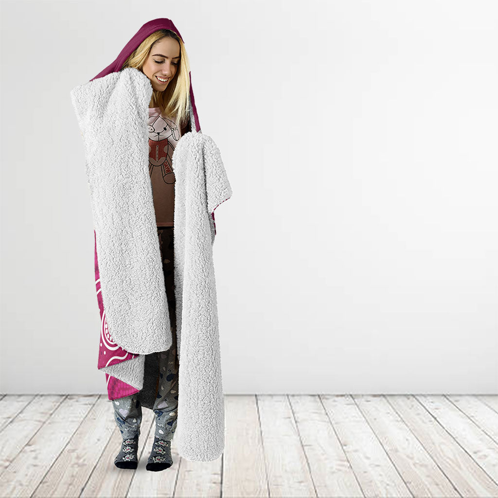 Queensland Oztag Custom Hooded Blanket QLD Indigenous Art