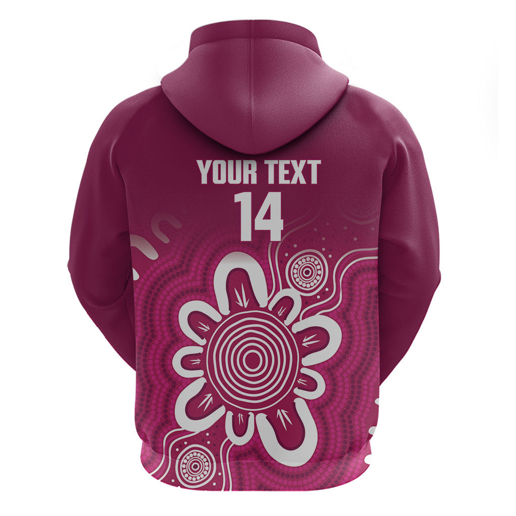 Queensland Oztag Custom Hoodie QLD Indigenous Art