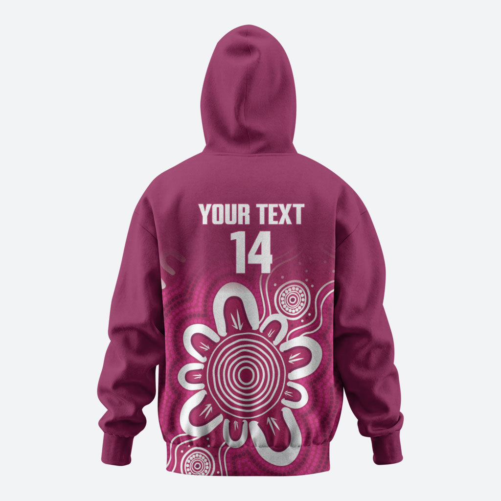 Queensland Oztag Custom Hoodie QLD Indigenous Art