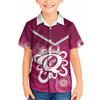 Queensland Oztag Custom Kid Hawaiian Shirt QLD Indigenous Art