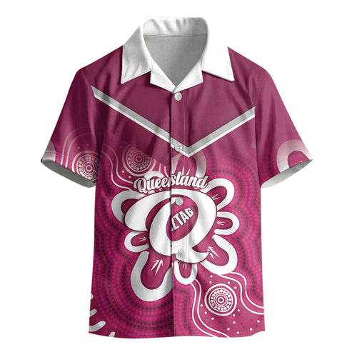 Queensland Oztag Custom Kid Hawaiian Shirt QLD Indigenous Art