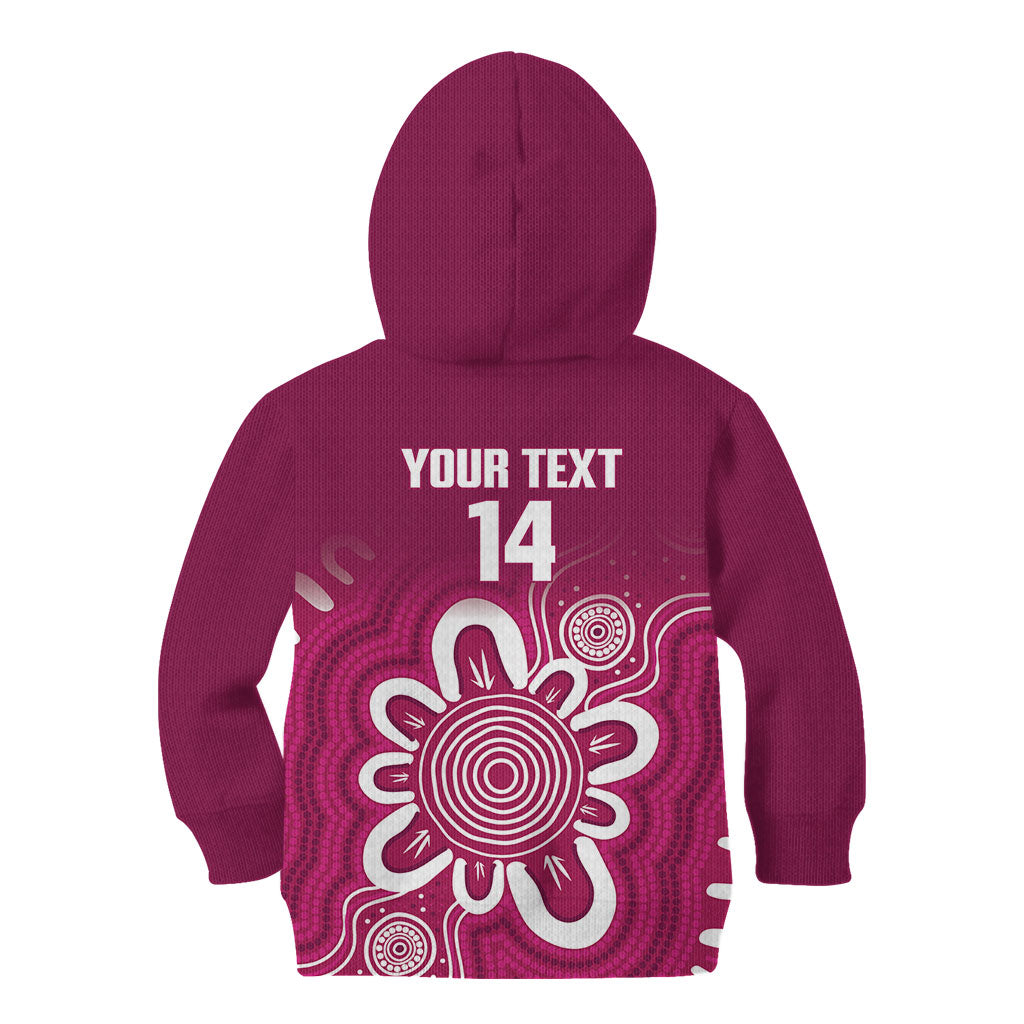 Queensland Oztag Custom Kid Hoodie QLD Indigenous Art