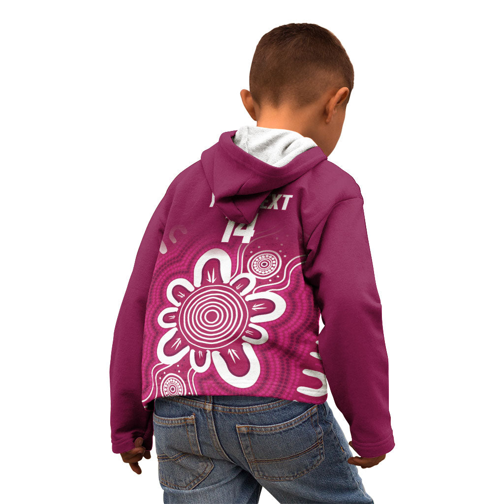Queensland Oztag Custom Kid Hoodie QLD Indigenous Art