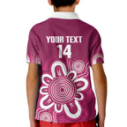 Queensland Oztag Custom Kid Polo Shirt QLD Indigenous Art