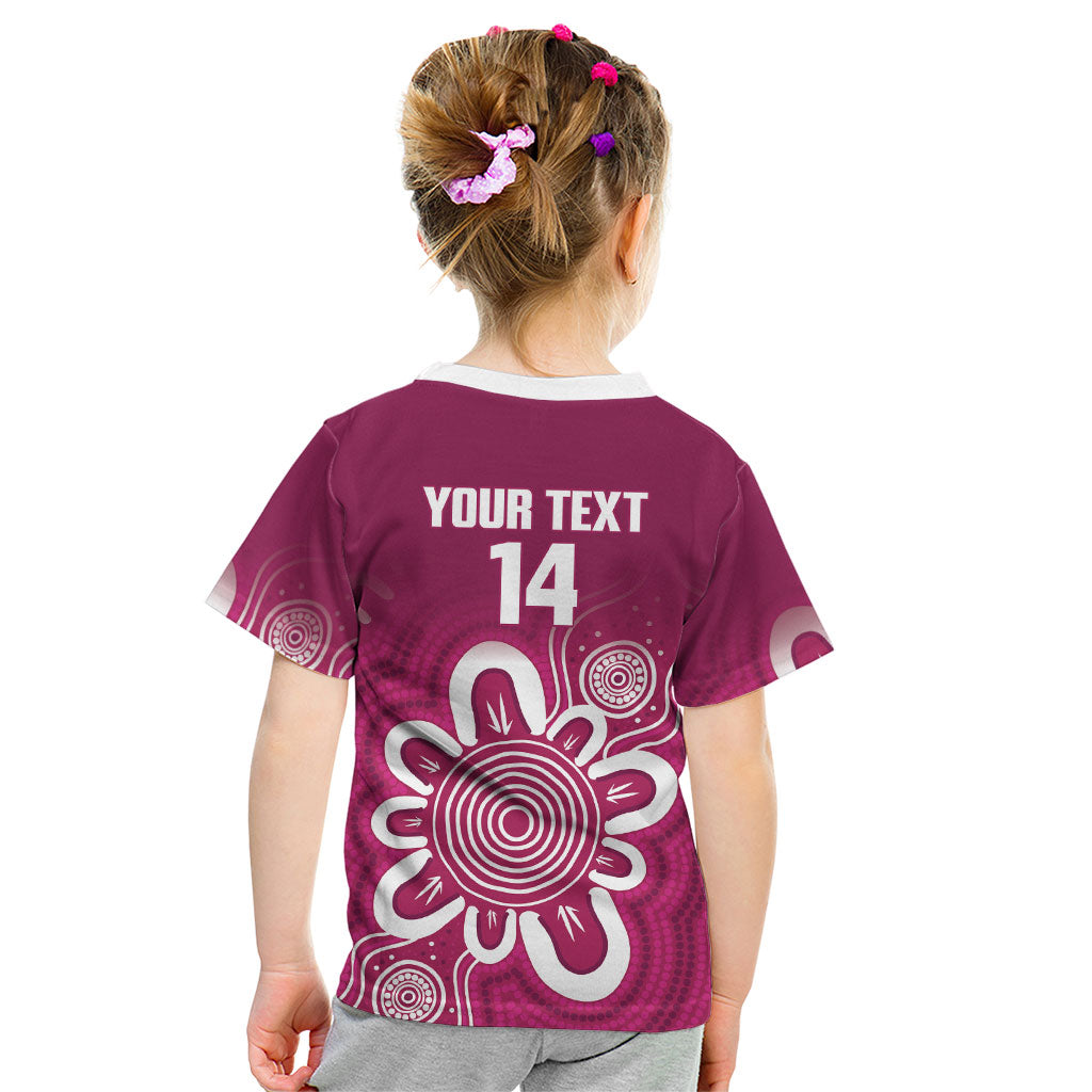 Queensland Oztag Custom Kid T Shirt QLD Indigenous Art