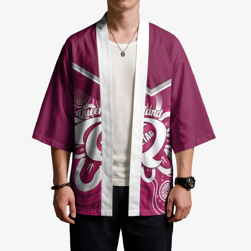 Queensland Oztag Custom Kimono QLD Indigenous Art
