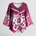 Queensland Oztag Custom Kimono Sleeve Blouse QLD Indigenous Art