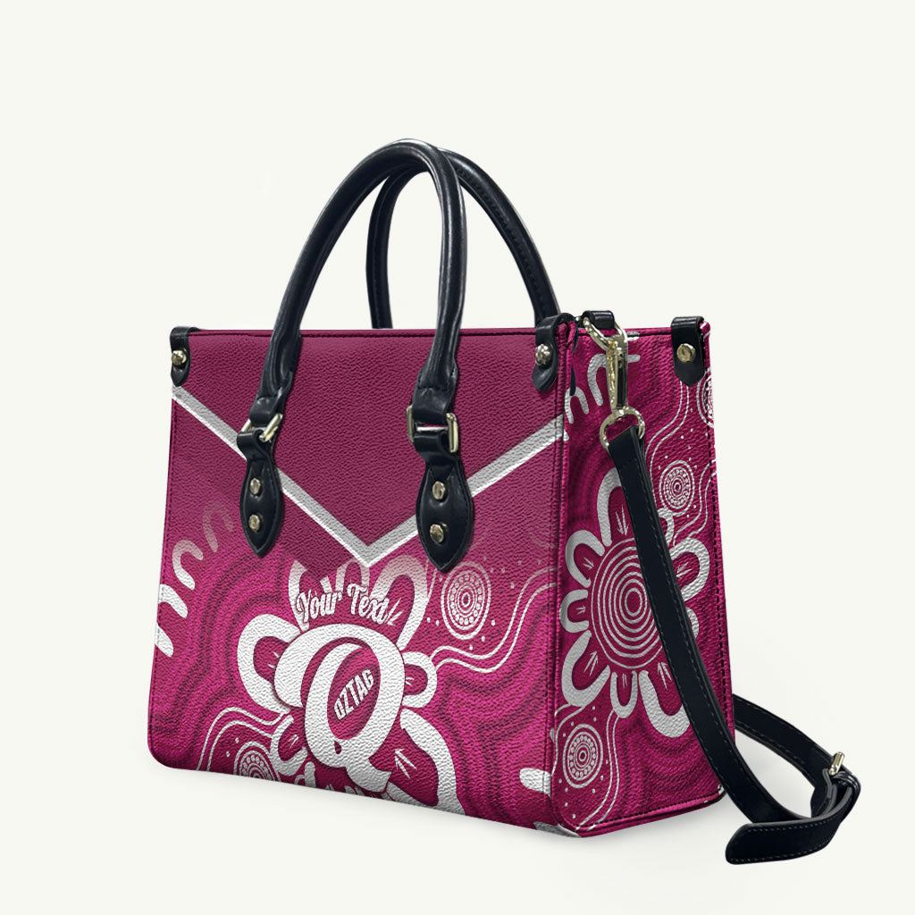 Queensland Oztag Custom Leather Bag QLD Indigenous Art