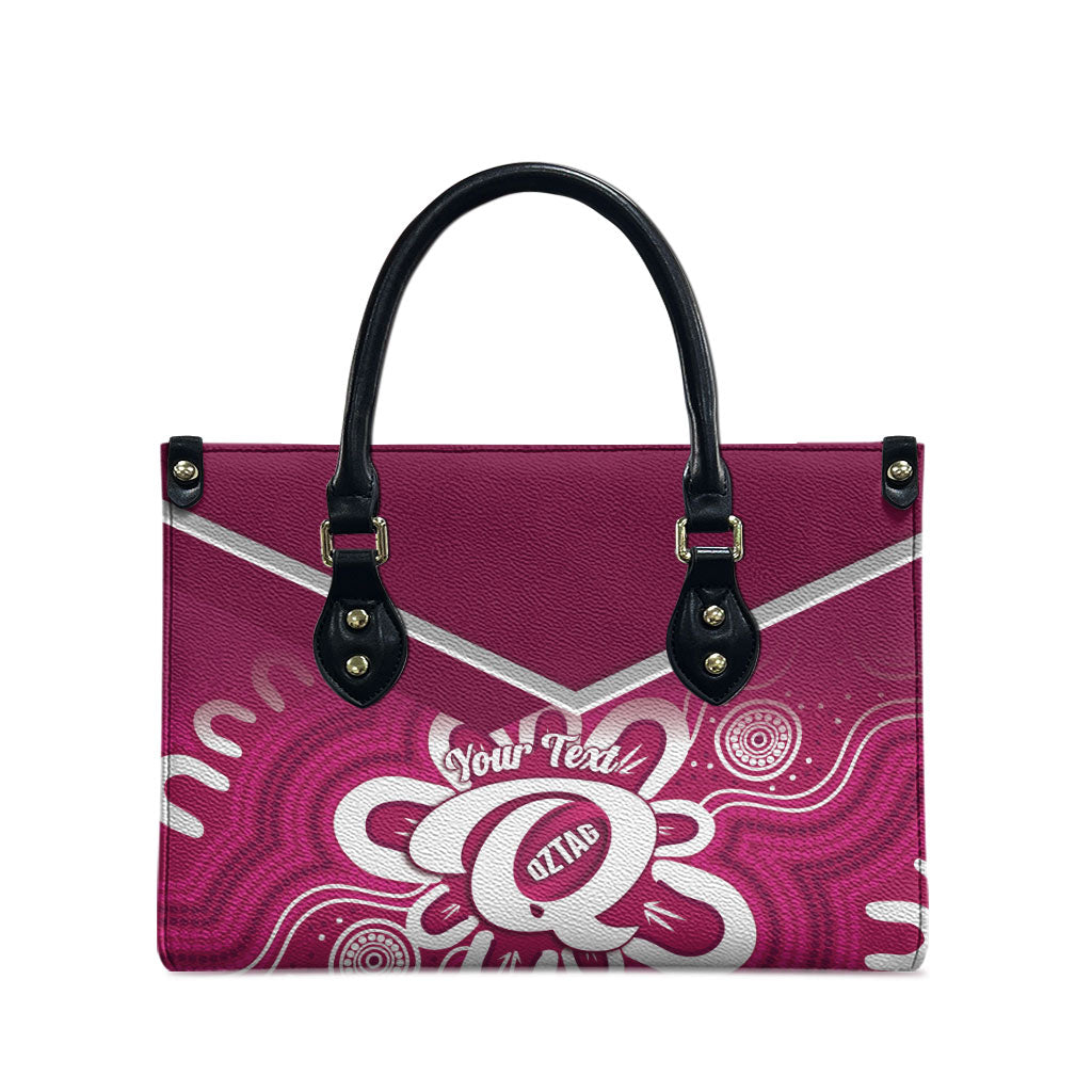 Queensland Oztag Custom Leather Bag QLD Indigenous Art