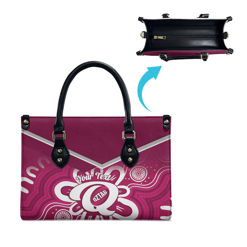 Queensland Oztag Custom Leather Bag QLD Indigenous Art