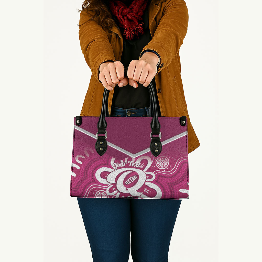 Queensland Oztag Custom Leather Bag QLD Indigenous Art
