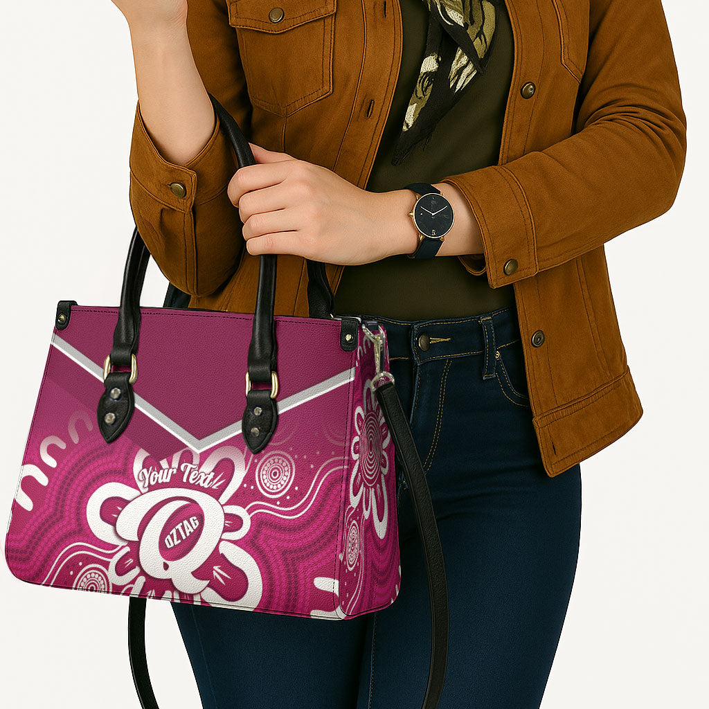 Queensland Oztag Custom Leather Bag QLD Indigenous Art