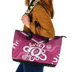 Queensland Oztag Custom Leather Tote Bag QLD Indigenous Art