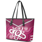 Queensland Oztag Custom Leather Tote Bag QLD Indigenous Art