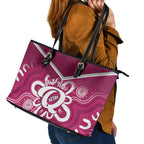 Queensland Oztag Custom Leather Tote Bag QLD Indigenous Art