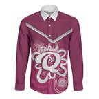 Queensland Oztag Custom Long Sleeve Button Shirt QLD Indigenous Art