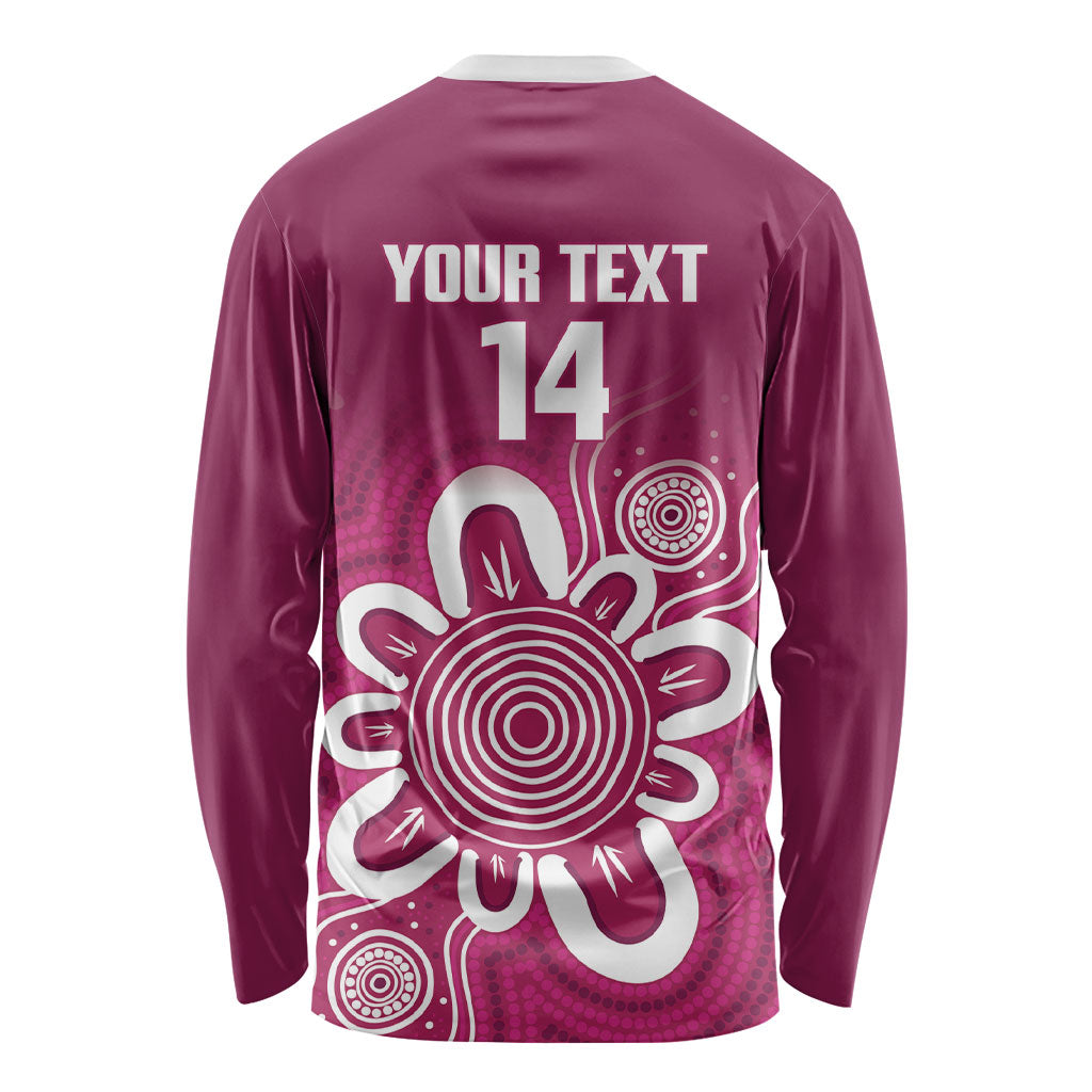 Queensland Oztag Custom Long Sleeve Shirt QLD Indigenous Art