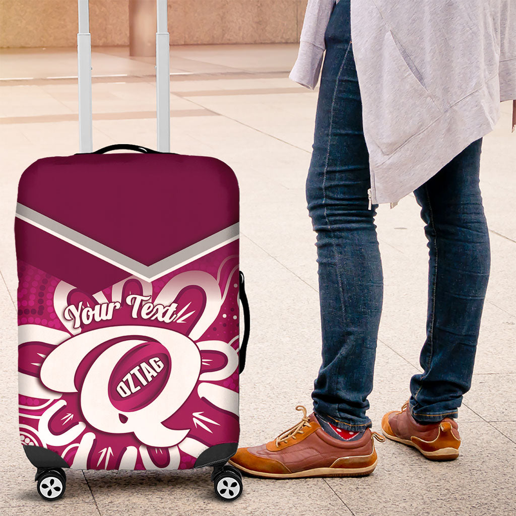 Queensland Oztag Custom Luggage Cover QLD Indigenous Art