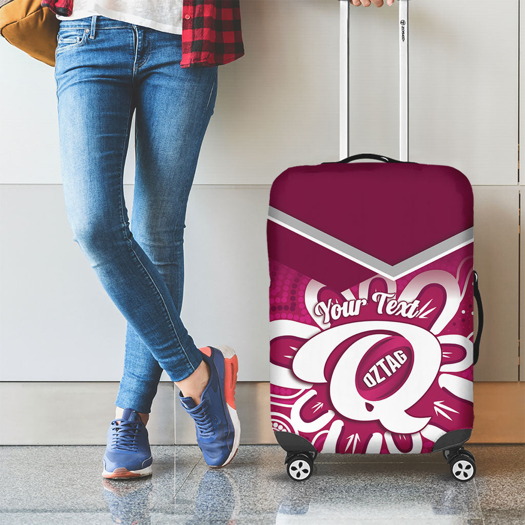 Queensland Oztag Custom Luggage Cover QLD Indigenous Art