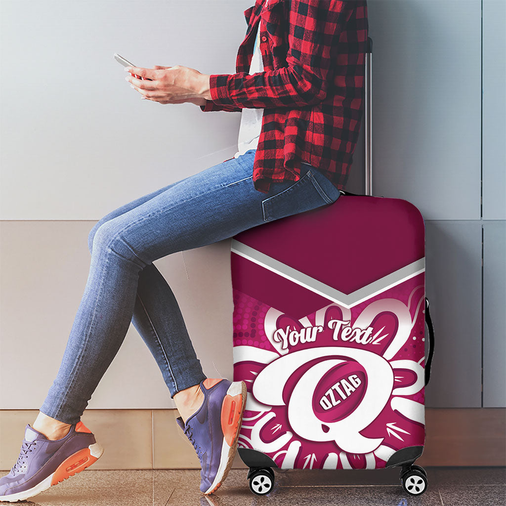 Queensland Oztag Custom Luggage Cover QLD Indigenous Art