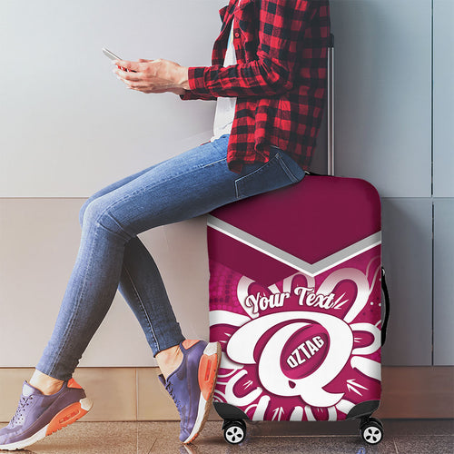 Queensland Oztag Custom Luggage Cover QLD Indigenous Art