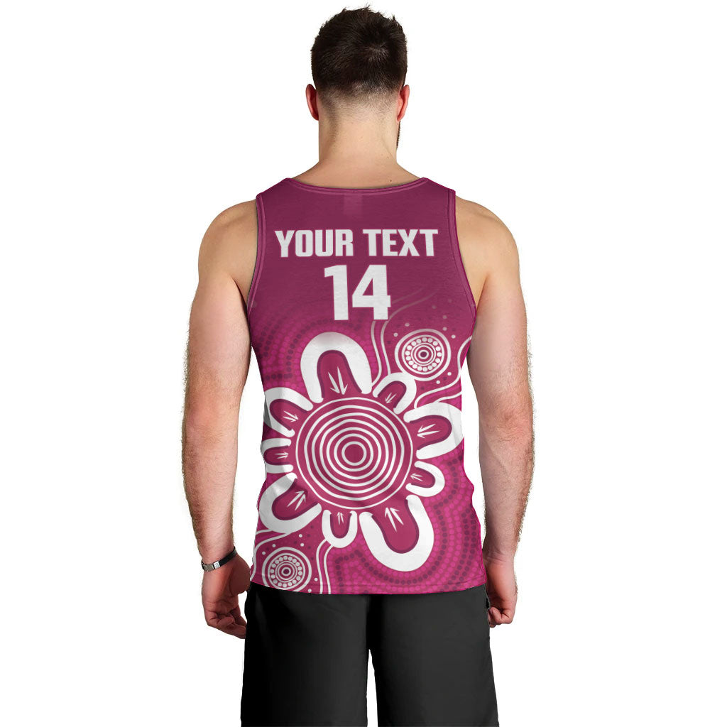 Queensland Oztag Custom Men Tank Top QLD Indigenous Art