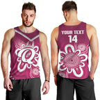 Queensland Oztag Custom Men Tank Top QLD Indigenous Art