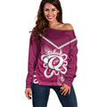 Queensland Oztag Custom Off Shoulder Sweater QLD Indigenous Art